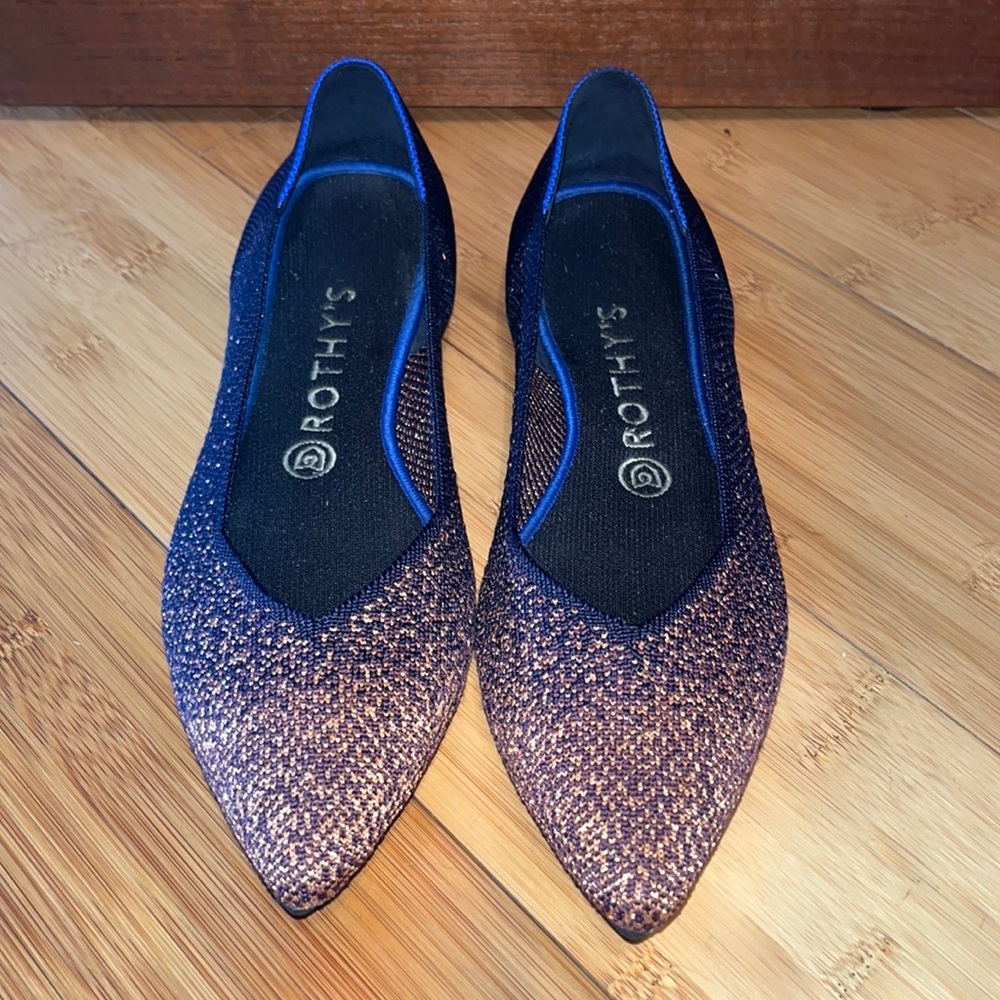 Rothy’s Midnight Metallic Points  - Size 9 EUC